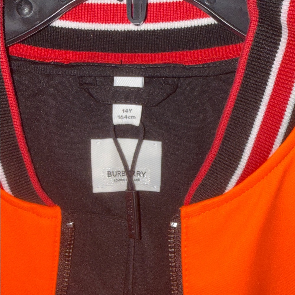 Burberry Bright Orange Jacket with Logo Sleeve - Picture 4 of 6